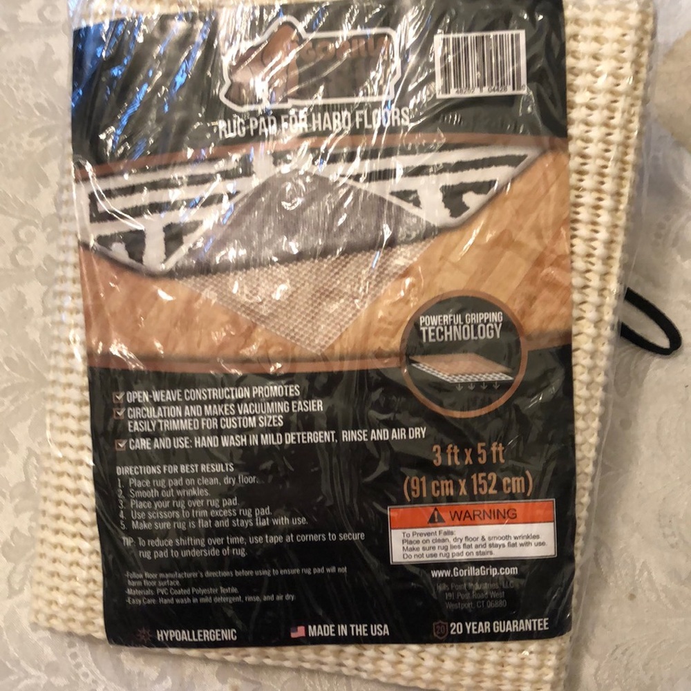 NWT Gorilla rug pad